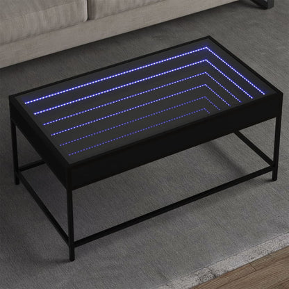 Soffbord Svart med Infinity LEDs 90x50x41 cm
