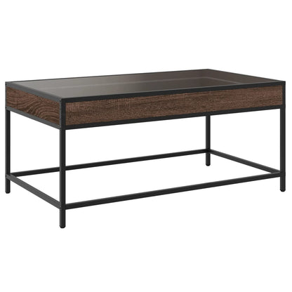 Soffbord Brun Ek med Infinity LEDs 90x50x41 cm