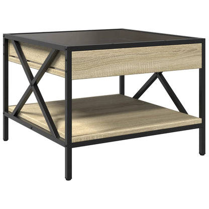 Soffbord Sonoma Ek med Infinity LEDs 50x50x38 cm