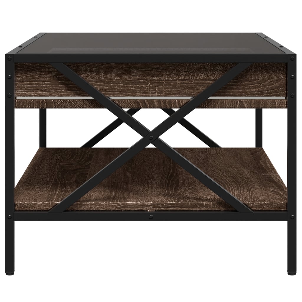 Soffbord Brun Ek med Infinity LEDs 70x50x38 cm