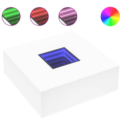Soffbord Vit med Infinity LEDs 100x100x40 cm