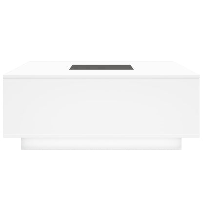 Soffbord Vit med Infinity LEDs 100x100x40 cm