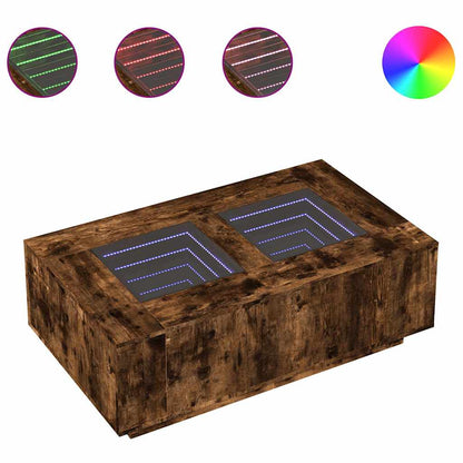 Soffbord Rökfärgad Ek med Infinity LEDs 116x69x40 cm