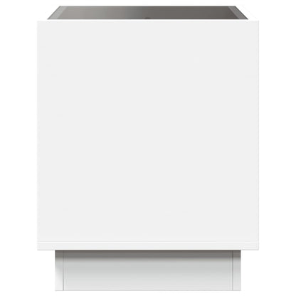 Sängbord Nattduksbord Vit med Infinity LEDs 50x50x50 cm
