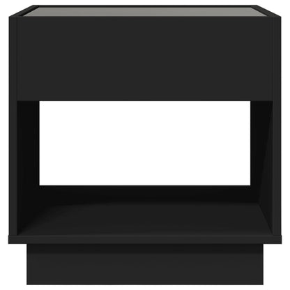 Sängbord Nattduksbord Svart med Infinity LEDs 50x50x50 cm