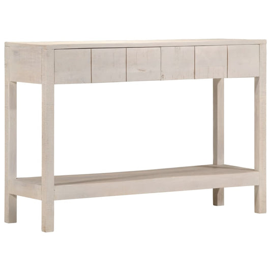 Avlastningsbord Konsollbord Vit 110x35x75 cm massivt mangoträ