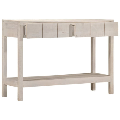 Avlastningsbord Konsollbord Vit 110x35x75 cm massivt mangoträ