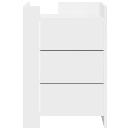 Sängbord Nattduksbord Vit 45x50x65 cm
