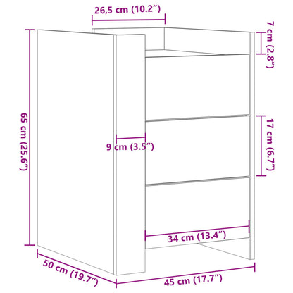 Sängbord Nattduksbord Vit 45x50x65 cm