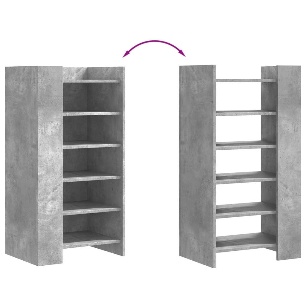 Skoställ Betonggrå Skoskåp 52x37,5x100 cm