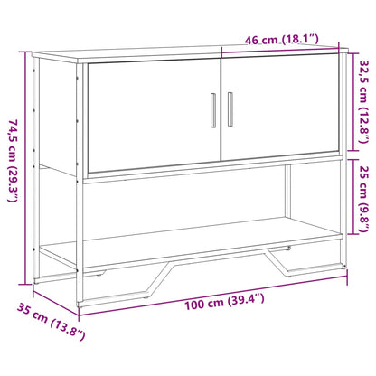 Avlastningsbord Konsollbord Svart 100x35x74,5 cm