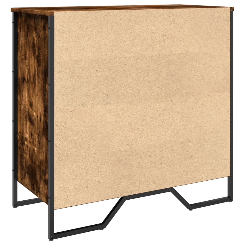 Skoställ Rökfärgad Ek Skoskåp 80x38x78 cm