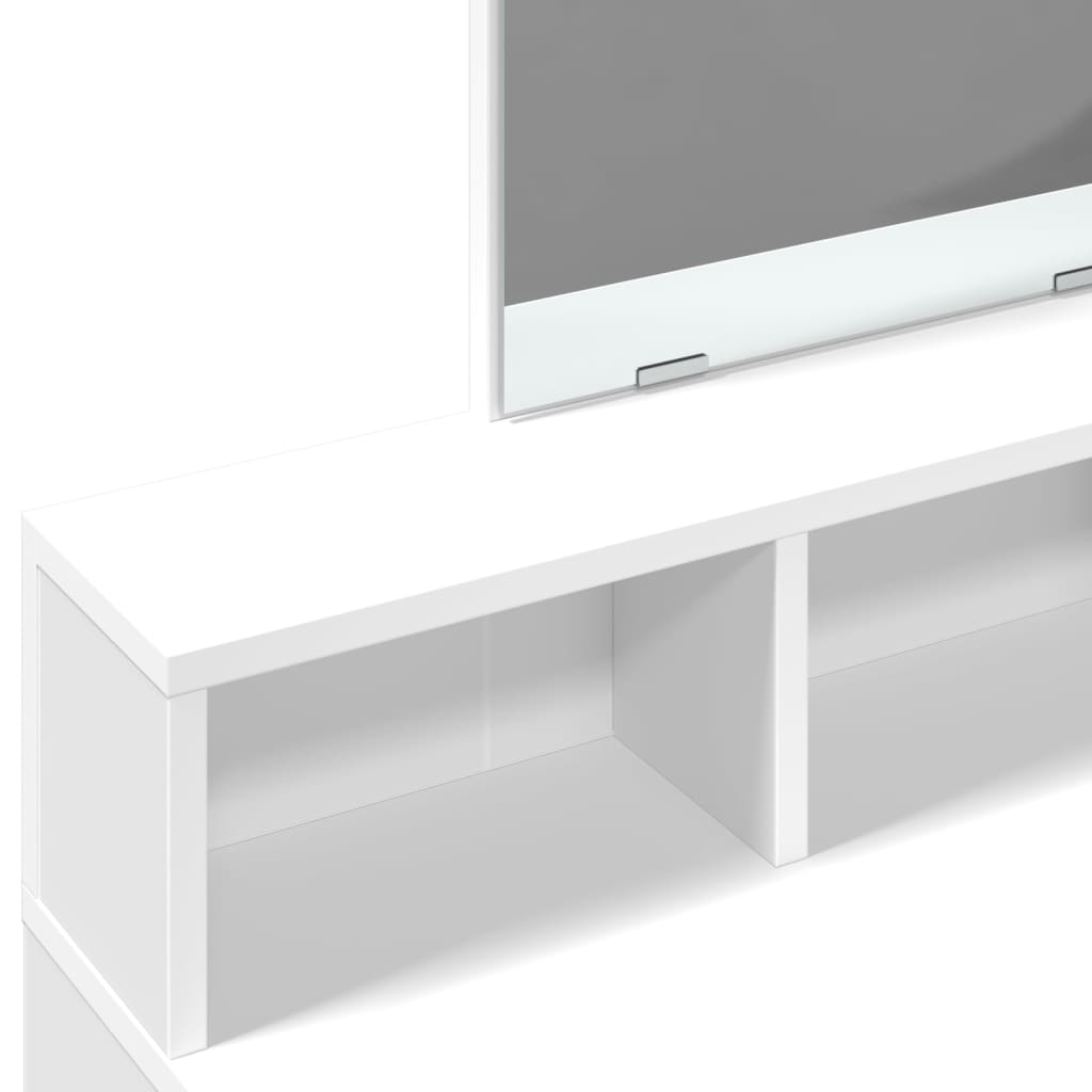 Sminkbord med spegel Vit 80x41x144,5 cm