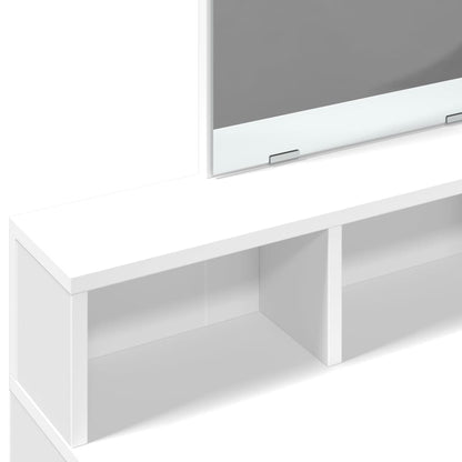 Sminkbord med spegel Vit 80x41x144,5 cm