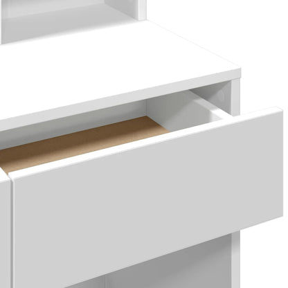 Sminkbord med spegel Vit 80x41x144,5 cm