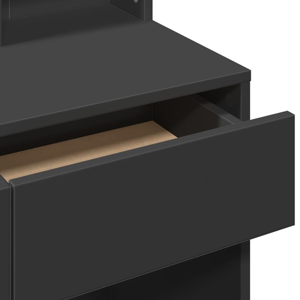 Sminkbord med spegel Svart 80x41x144,5 cm