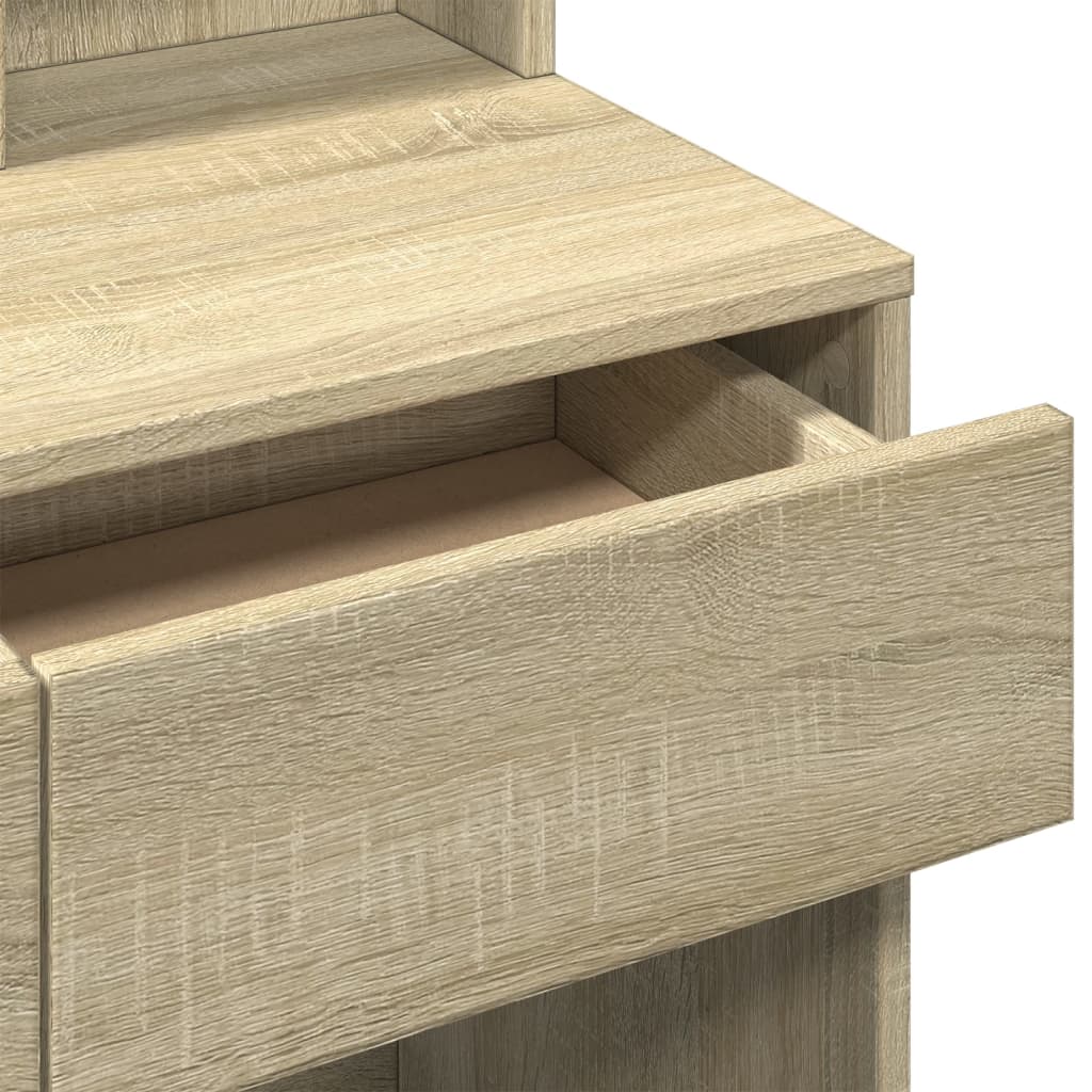 Sminkbord med spegel Sonoma Ek 80x41x144,5 cm