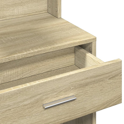 Sminkbord med skåp Svart 80x35x132 cm