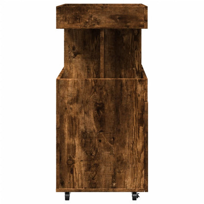 Vinställ Barvagn rökfärgad Ek 50x41x89 cm