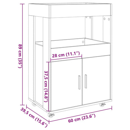 Vinställ Barvagn Svart 60x39,5x89 cm