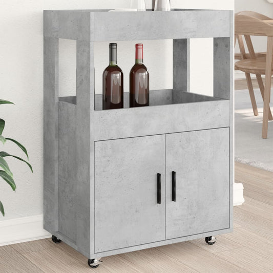 Vinställ Barvagn Betonggrå 60x39,5x89 cm