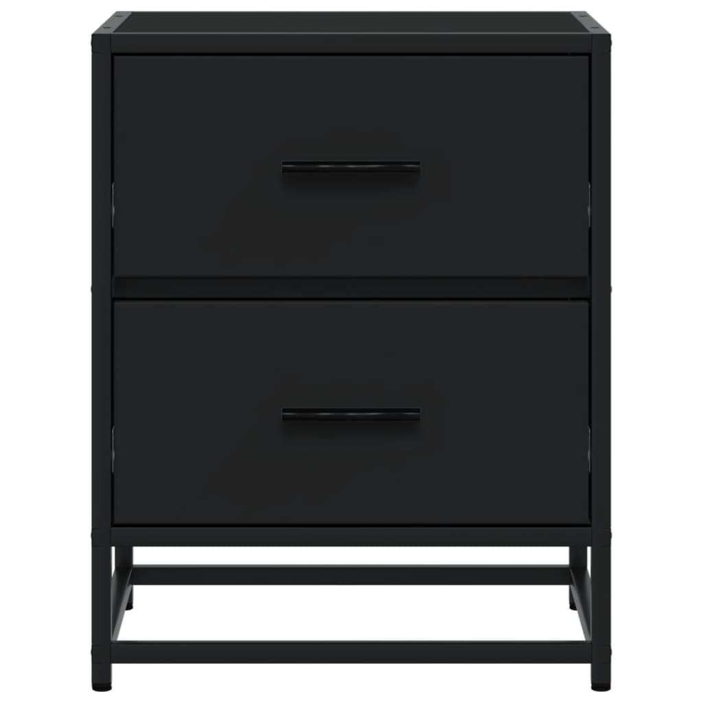 Sängbord 2 st svart 40x31x50 cm konstruerat trä