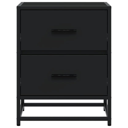 Sängbord 2 st svart 40x31x50 cm konstruerat trä