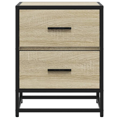 Sängbord 2 st sonoma-ek 40x31x50 cm konstruerat trä