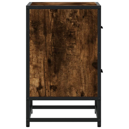 Sängbord 2 st rökfärgad ek 40x31x50 cm konstruerat trä