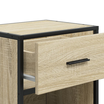 Sängbord 2 st sonoma-ek 40x31x50 cm konstruerat trä