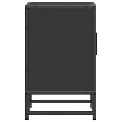 Sängbord 2 st svart 40x31x50 cm konstruerat trä och metall