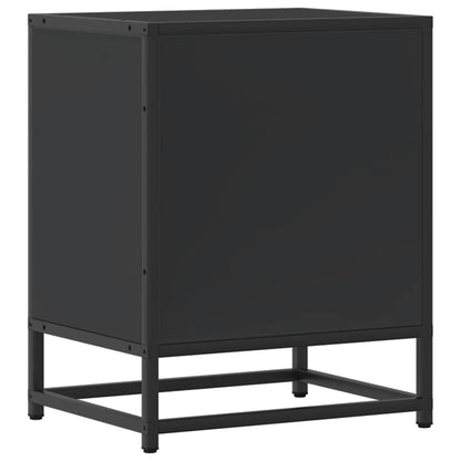 Sängbord 2 st svart 40x31x50 cm konstruerat trä och metall