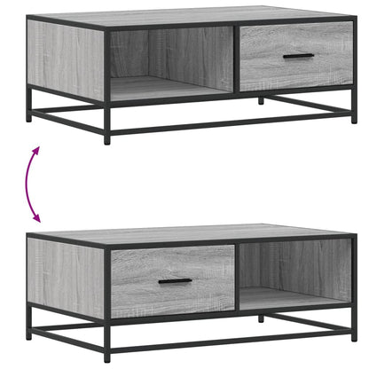 Soffbord Sonoma Grå 90x57x35 cm och metall