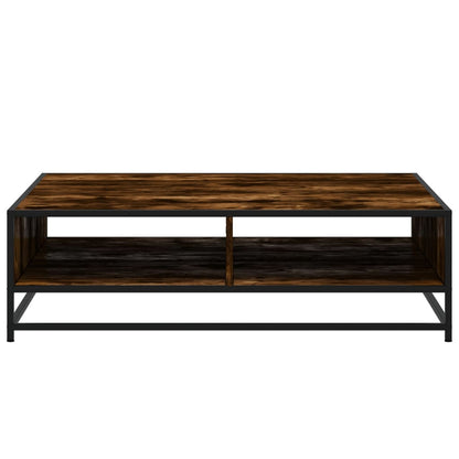 Soffbord Rökfärgad Ek 100x100x30 cm metall