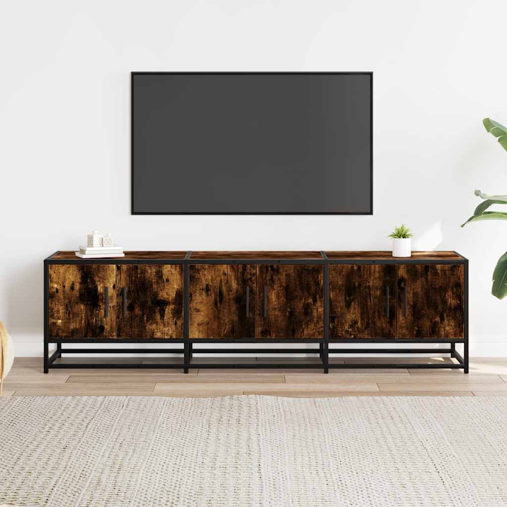 TV-Möbel Rökfärgad Ek TV-Bänk 150x35x41 cm metall