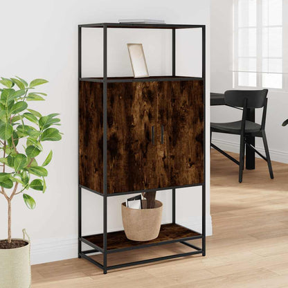 Skåp Rökfärgad Ek 68x35x139 cm metall