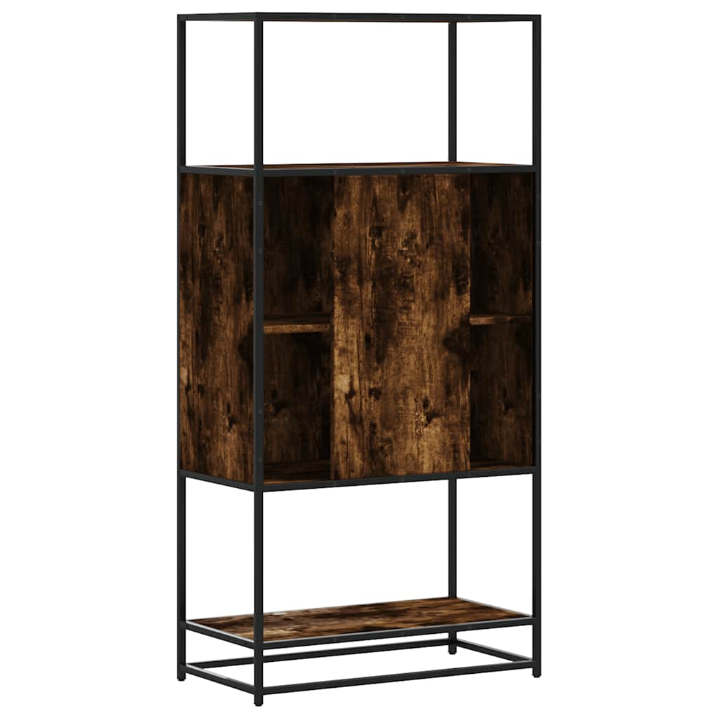 Skåp Rökfärgad Ek 68x35x139 cm metall