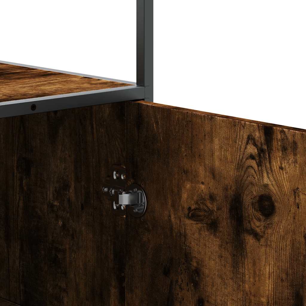 Skåp Rökfärgad Ek 68x35x139 cm metall