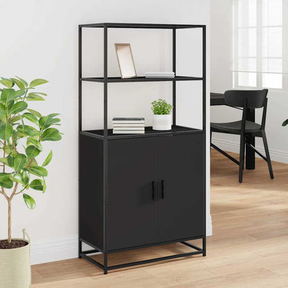 Skåp Svart 68x35x139 cm och metall