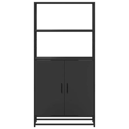 Skåp Svart 68x35x139 cm och metall