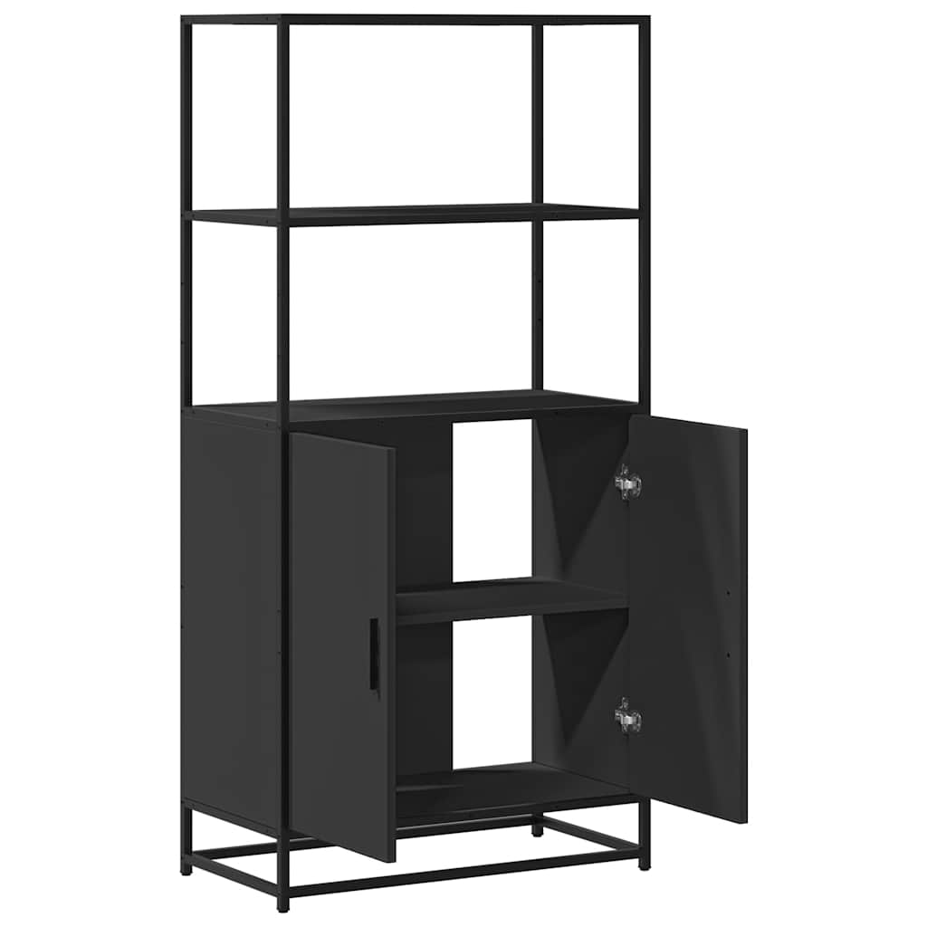 Skåp Svart 68x35x139 cm och metall
