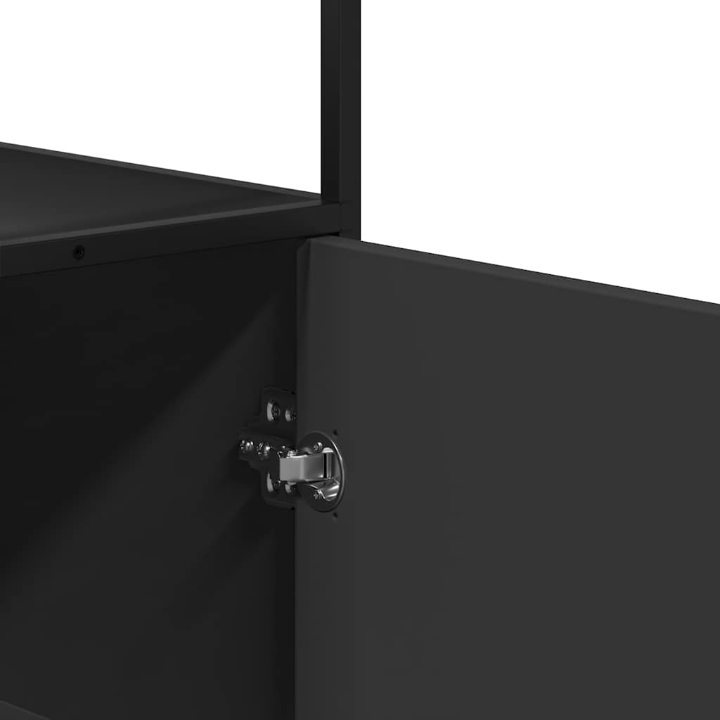 Skåp Svart 68x35x139 cm och metall