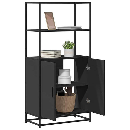 Skåp Svart 68x35x139 cm och metall