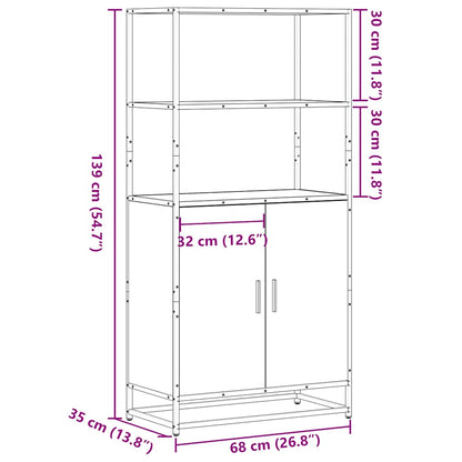 Skåp Sonoma Ek 68x35x139 cm metall