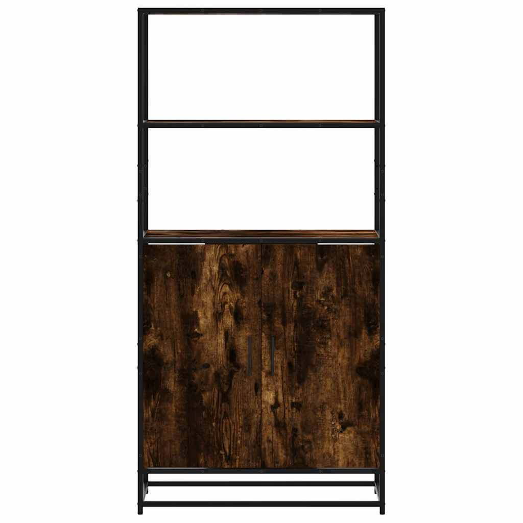 Skåp Rökfärgad Ek 68x35x139 cm metall