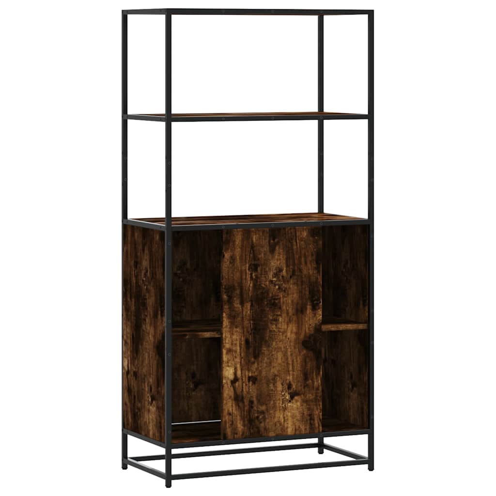 Skåp Rökfärgad Ek 68x35x139 cm metall