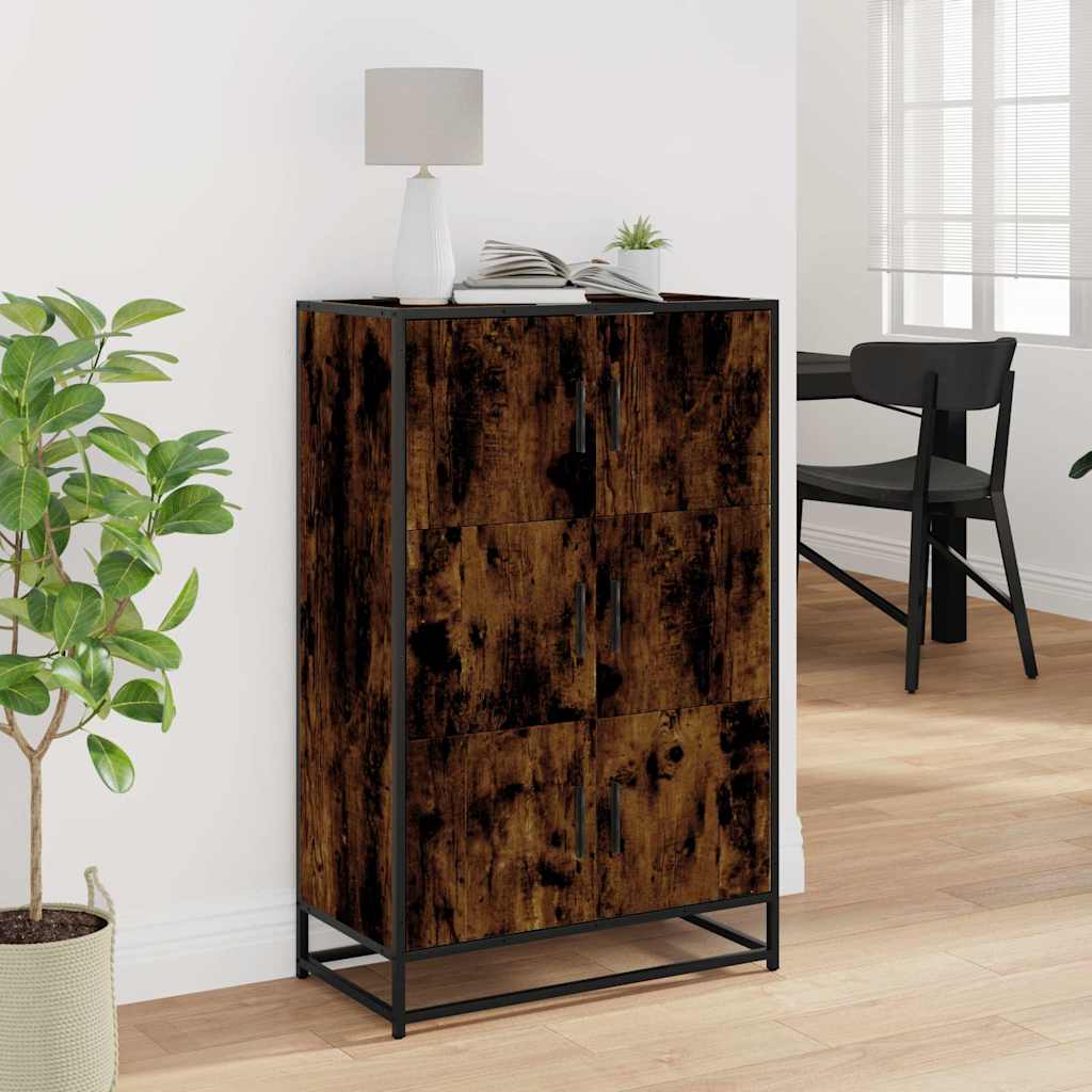 Skåp Rökfärgad Ek 68x35x106,5 cm metall