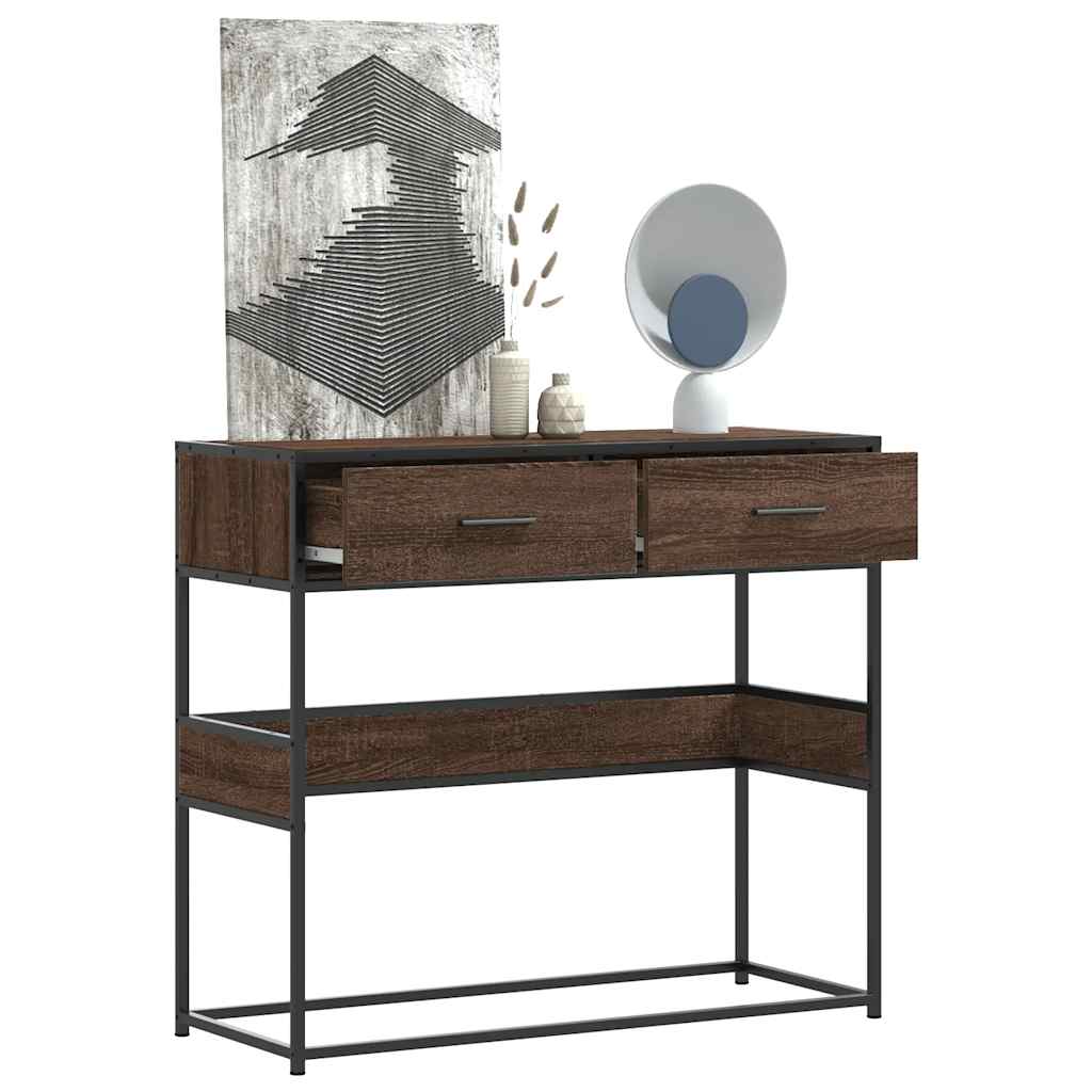 Avlastningsbord Konsollbord Brun Ek 90x35x80 cm