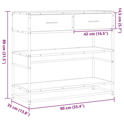 Avlastningsbord Konsollbord Brun Ek 90x35x80 cm
