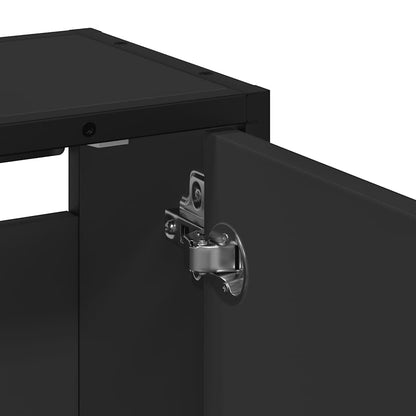 Badrumsspegel Spegelskåp Svart 65x20x60 cm